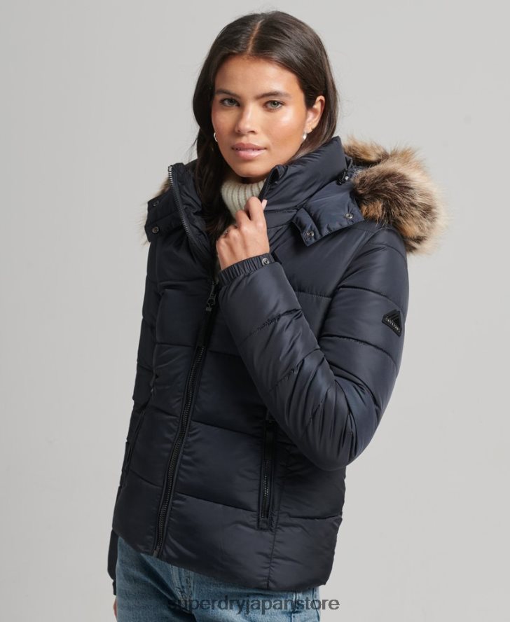 マウンテンフードフジラックスジャケット 女性 Superdry 衣類 海軍 2J62PZ5559