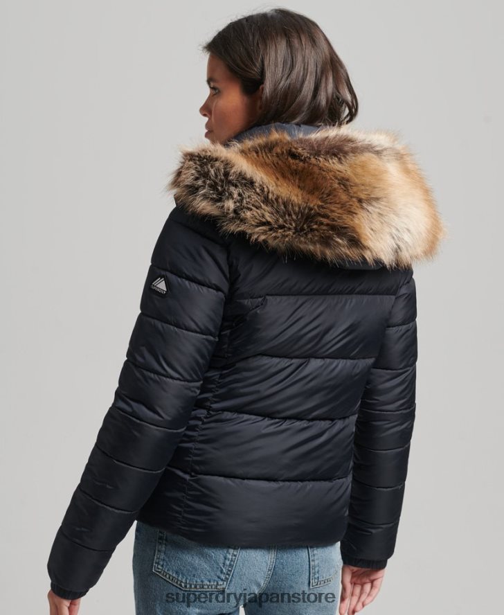 マウンテンフードフジラックスジャケット 女性 Superdry 衣類 海軍 2J62PZ5559