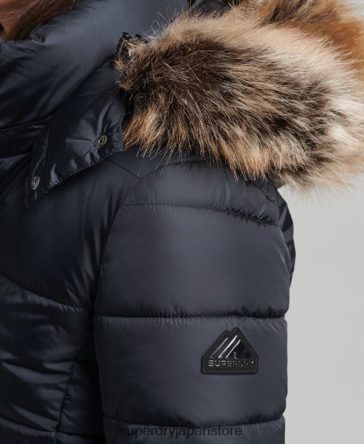 マウンテンフードフジラックスジャケット 女性 Superdry 衣類 海軍 2J62PZ5559
