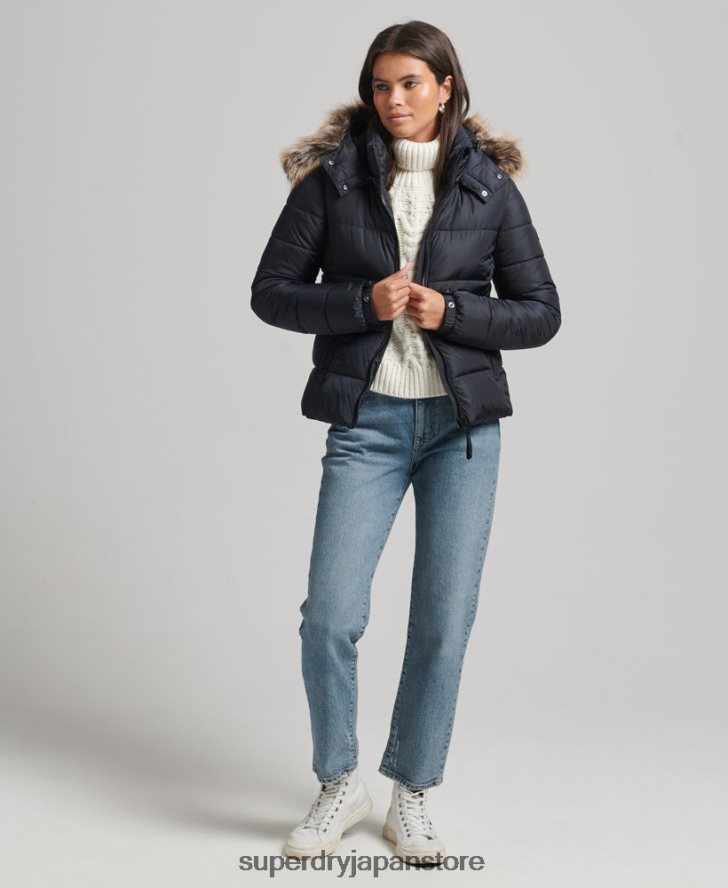 マウンテンフードフジラックスジャケット 女性 Superdry 衣類 海軍 2J62PZ5559