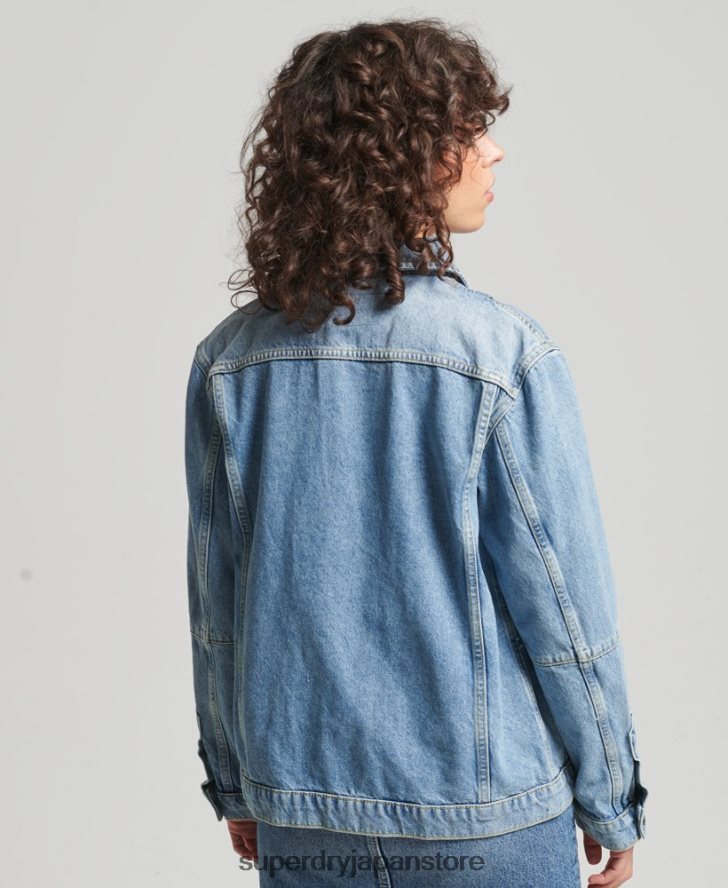 ヴィンテージデニムチョーコート 女性 Superdry 衣類 ライトブルー 2J62PZ5561
