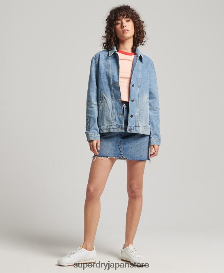ヴィンテージデニムチョーコート 女性 Superdry 衣類 ライトブルー 2J62PZ5561