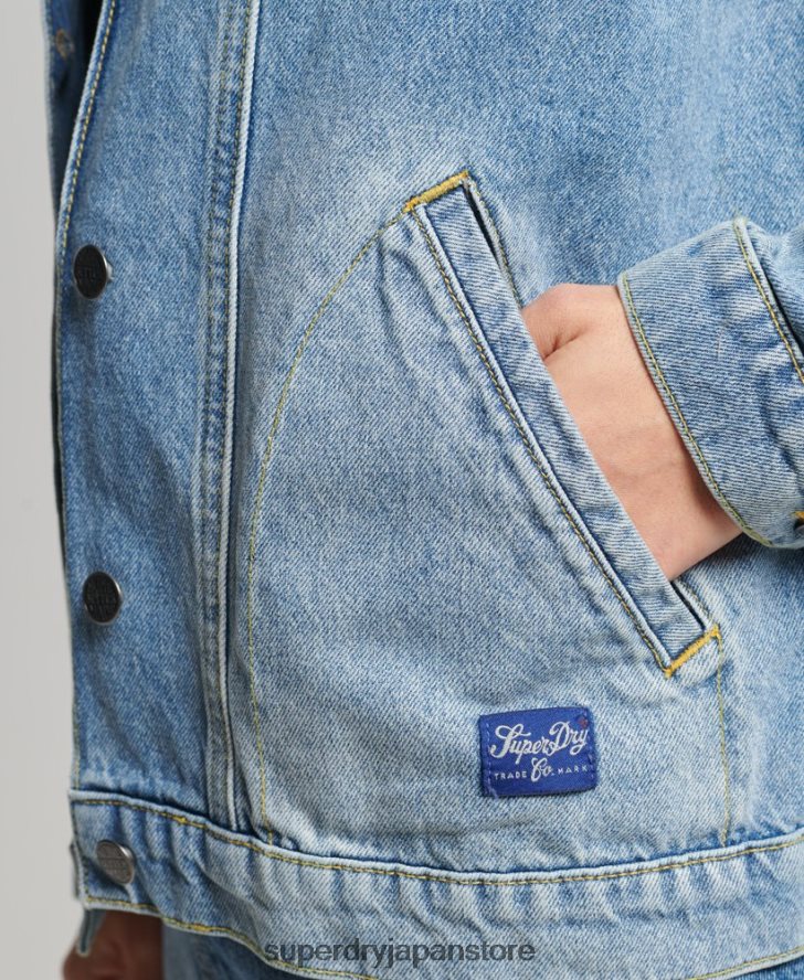 ヴィンテージデニムチョーコート 女性 Superdry 衣類 ライトブルー 2J62PZ5561