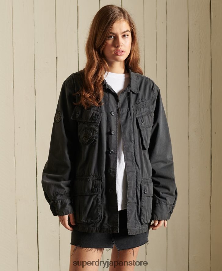 オーバーサイズのコンバットジャケット 女性 Superdry 衣類 濃い灰色 2J62PZ5567