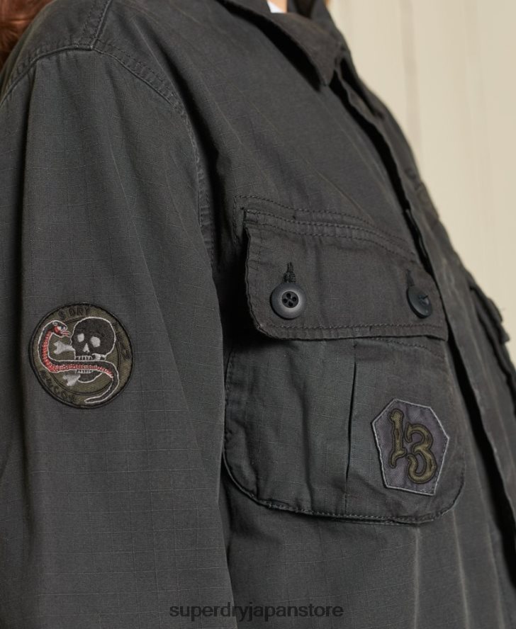 オーバーサイズのコンバットジャケット 女性 Superdry 衣類 濃い灰色 2J62PZ5567