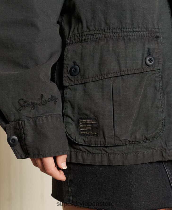 オーバーサイズのコンバットジャケット 女性 Superdry 衣類 濃い灰色 2J62PZ5567