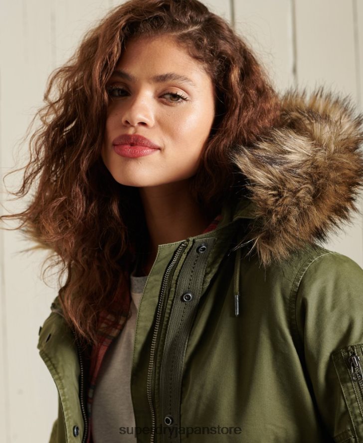 ミリタリーフィッシュテールパーカーコート 女性 Superdry 衣類 カーキ 2J62PZ5568