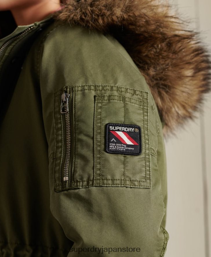 ミリタリーフィッシュテールパーカーコート 女性 Superdry 衣類 カーキ 2J62PZ5568