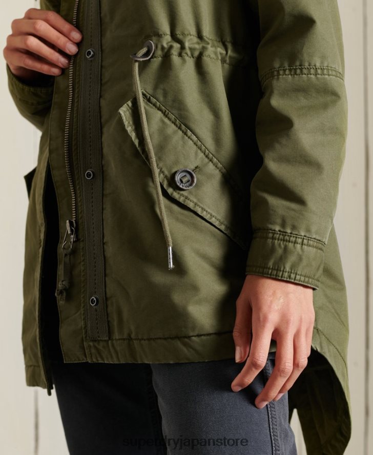 ミリタリーフィッシュテールパーカーコート 女性 Superdry 衣類 カーキ 2J62PZ5568