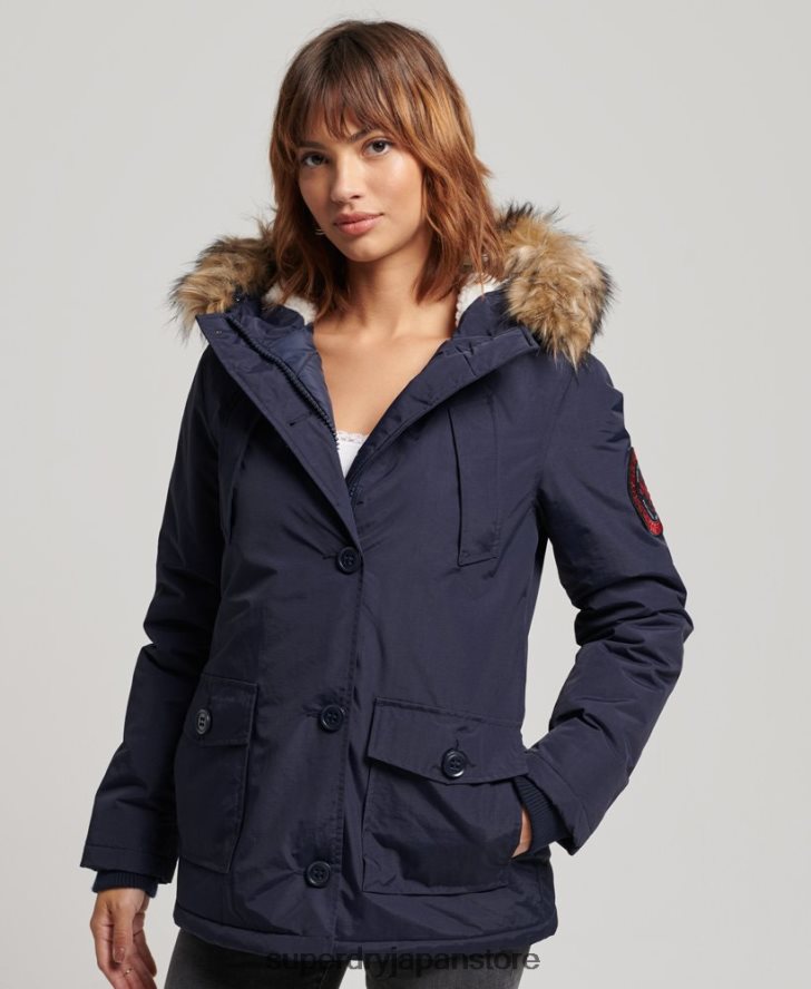 エベレストパーカージャケット 女性 Superdry 衣類 海軍 2J62PZ5570