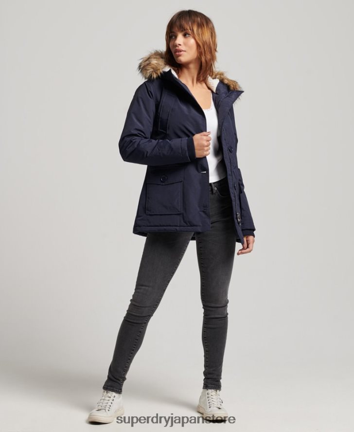 エベレストパーカージャケット 女性 Superdry 衣類 海軍 2J62PZ5570