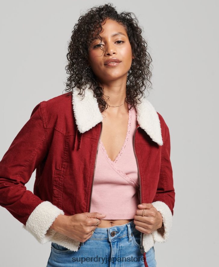 ボルグ裏地付きインディージャケット 女性 Superdry 衣類 赤 2J62PZ5572
