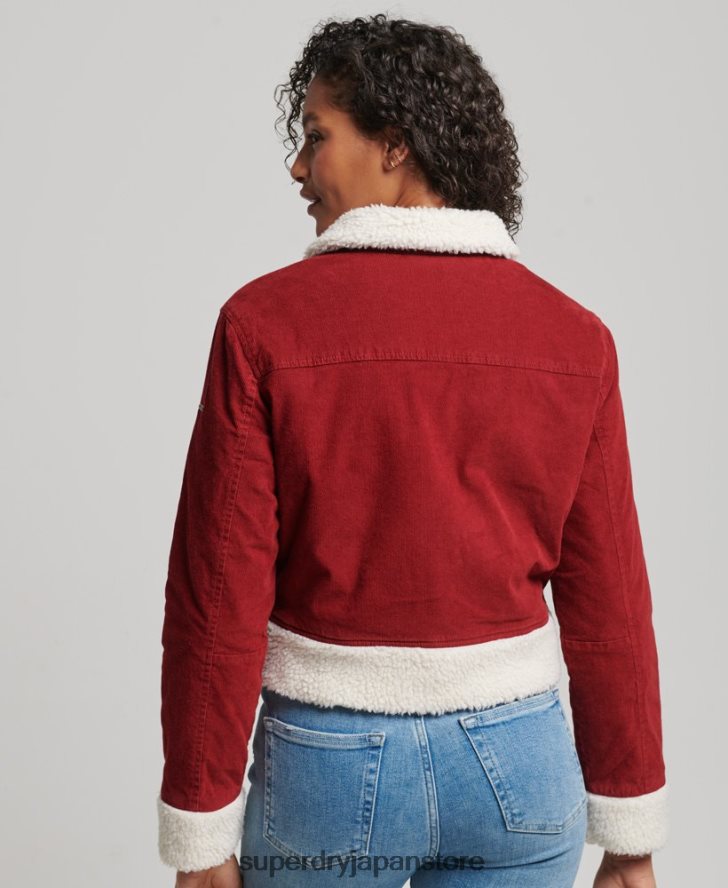 ボルグ裏地付きインディージャケット 女性 Superdry 衣類 赤 2J62PZ5572