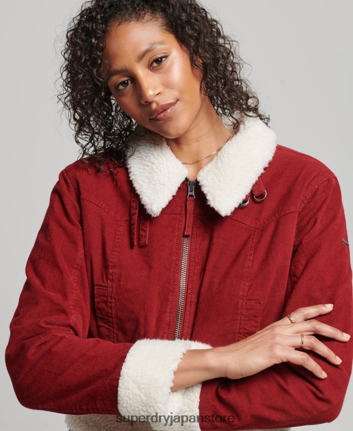ボルグ裏地付きインディージャケット 女性 Superdry 衣類 赤 2J62PZ5572