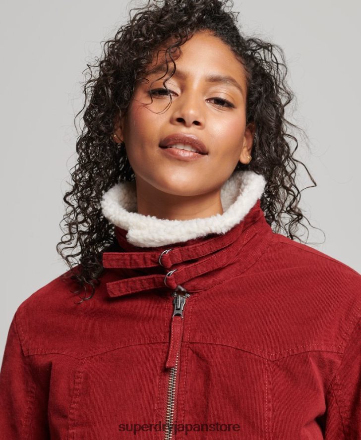 ボルグ裏地付きインディージャケット 女性 Superdry 衣類 赤 2J62PZ5572