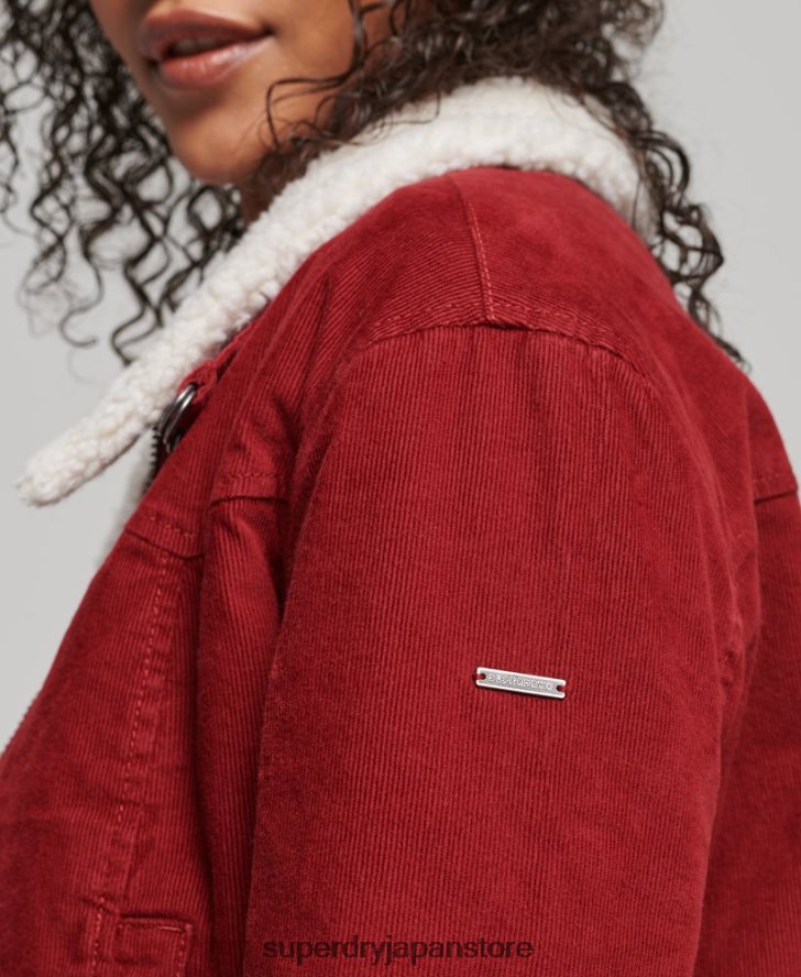 ボルグ裏地付きインディージャケット 女性 Superdry 衣類 赤 2J62PZ5572