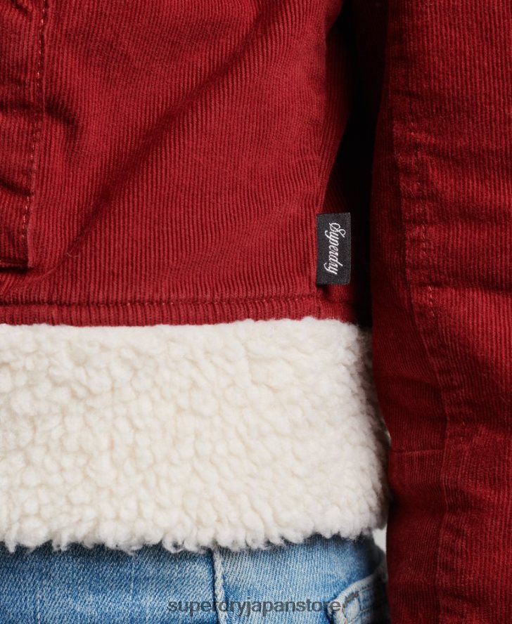 ボルグ裏地付きインディージャケット 女性 Superdry 衣類 赤 2J62PZ5572
