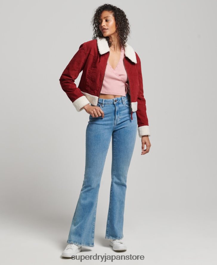 ボルグ裏地付きインディージャケット 女性 Superdry 衣類 赤 2J62PZ5572