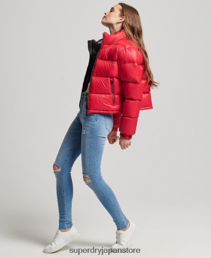 リュクスアルパインダウンパデッドジャケット 女性 Superdry 衣類 赤 2J62PZ5584