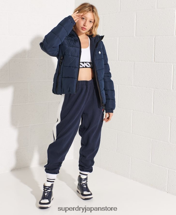コードロゴテープスピリットパフジャケット 女性 Superdry 衣類 海軍 2J62PZ5586