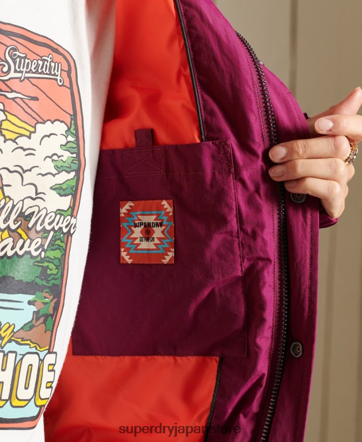 ソースレトロパファージャケット 女性 Superdry 衣類 紫 2J62PZ5587
