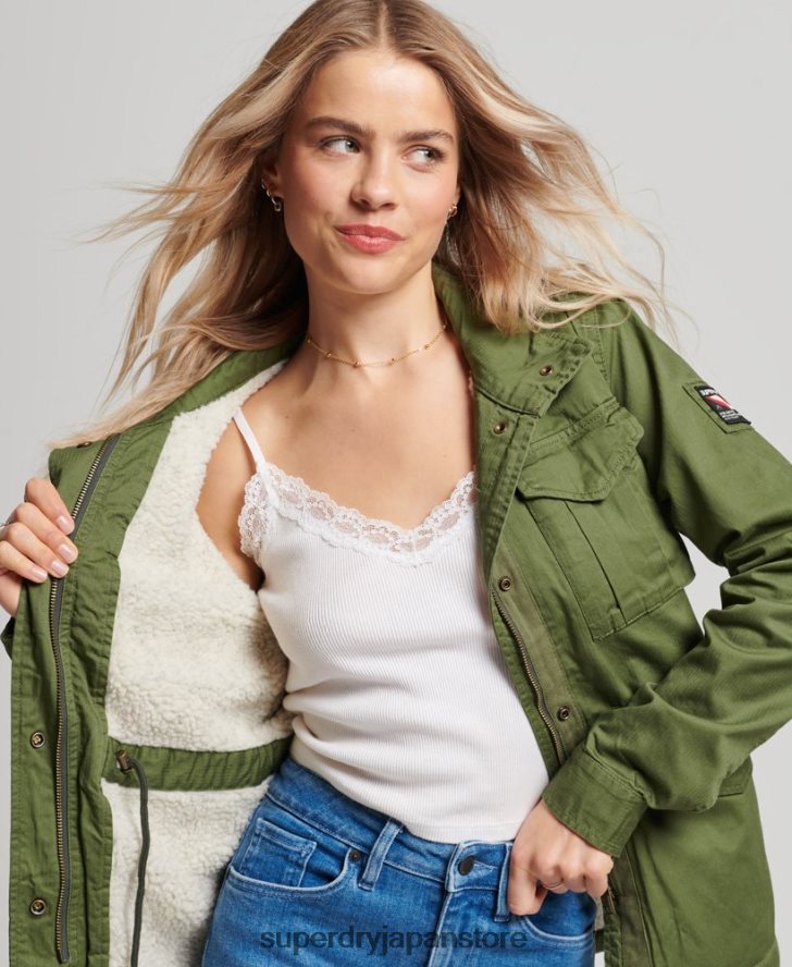 クラシックルーキーボーグジャケット 女性 Superdry 衣類 緑 2J62PZ5588