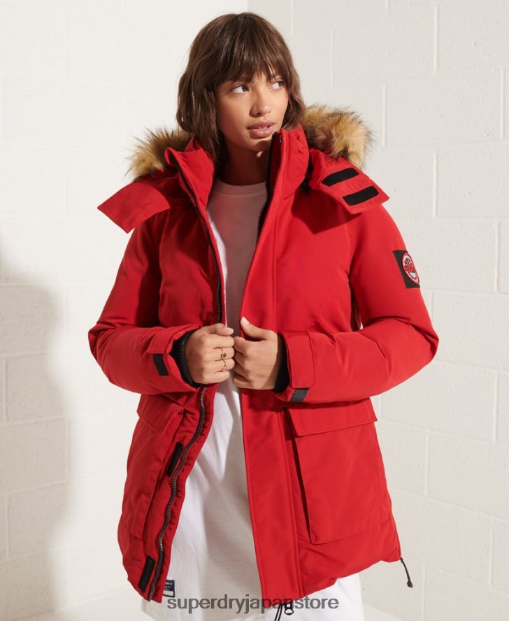 コードエベレストパーカーコート 女性 Superdry 衣類 赤 2J62PZ5589