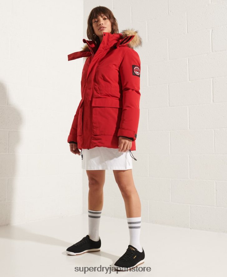 コードエベレストパーカーコート 女性 Superdry 衣類 赤 2J62PZ5589