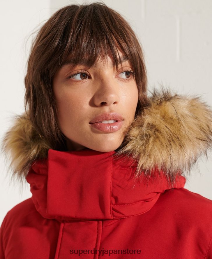 コードエベレストパーカーコート 女性 Superdry 衣類 赤 2J62PZ5589