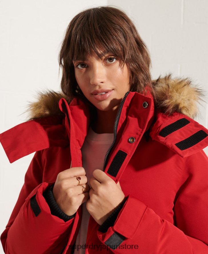 コードエベレストパーカーコート 女性 Superdry 衣類 赤 2J62PZ5589