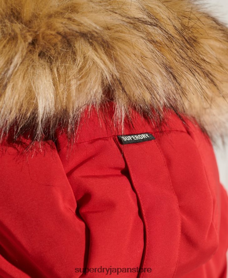 コードエベレストパーカーコート 女性 Superdry 衣類 赤 2J62PZ5589