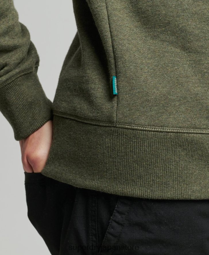 オーガニックコットン ヴィンテージロゴ クルースウェットシャツ 男性 Superdry 衣類 カーキ 2J62PZ558