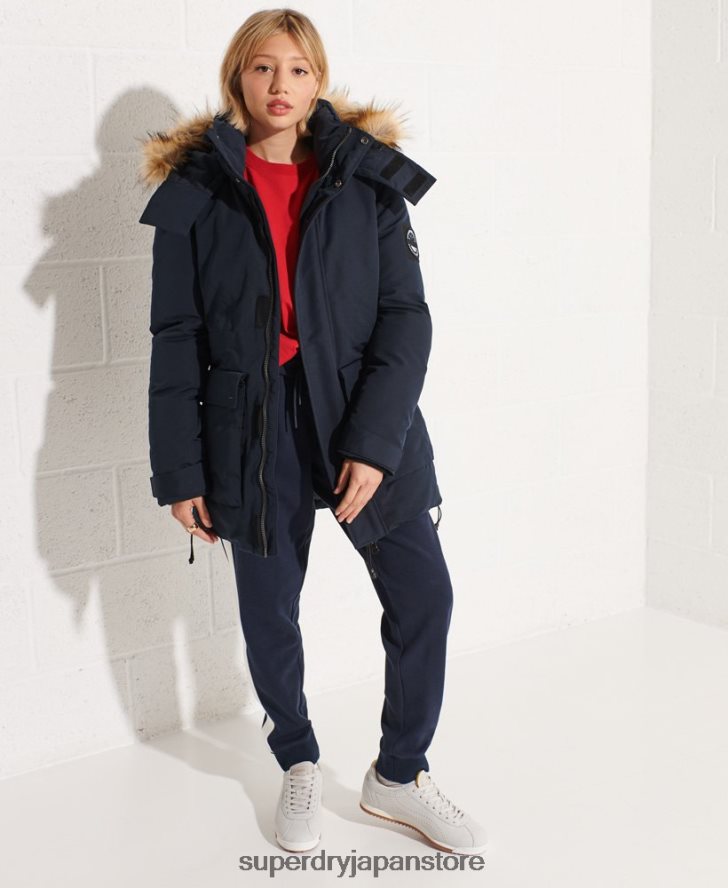 コードエベレストパーカーコート 女性 Superdry 衣類 海軍 2J62PZ5590
