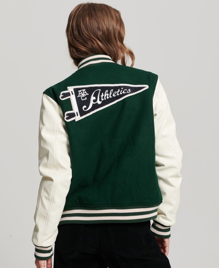 代表チームパッチ付きボンバージャケット 女性 Superdry 衣類 緑 2J62PZ5593