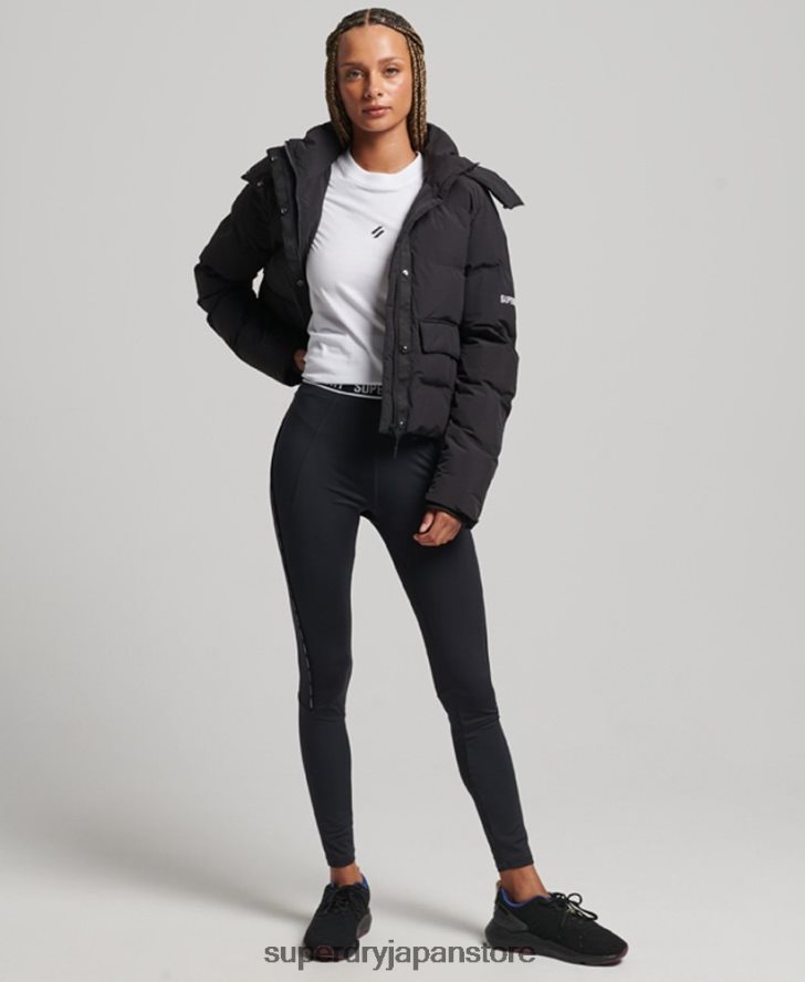 トレインボクシーパファージャケット 女性 Superdry 衣類 黒 2J62PZ5596