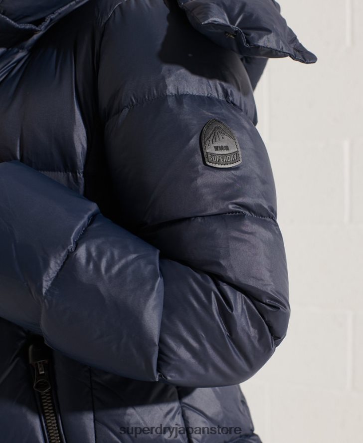 マウンテンフード付きダウンジャケット 女性 Superdry 衣類 海軍 2J62PZ5598