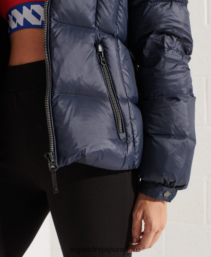マウンテンフード付きダウンジャケット 女性 Superdry 衣類 海軍 2J62PZ5598