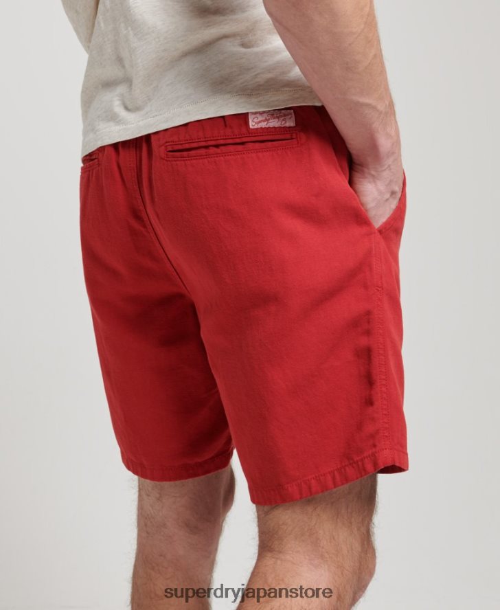 ヴィンテージオーバーダイショートパンツ 男性 Superdry 衣類 赤 2J62PZ55