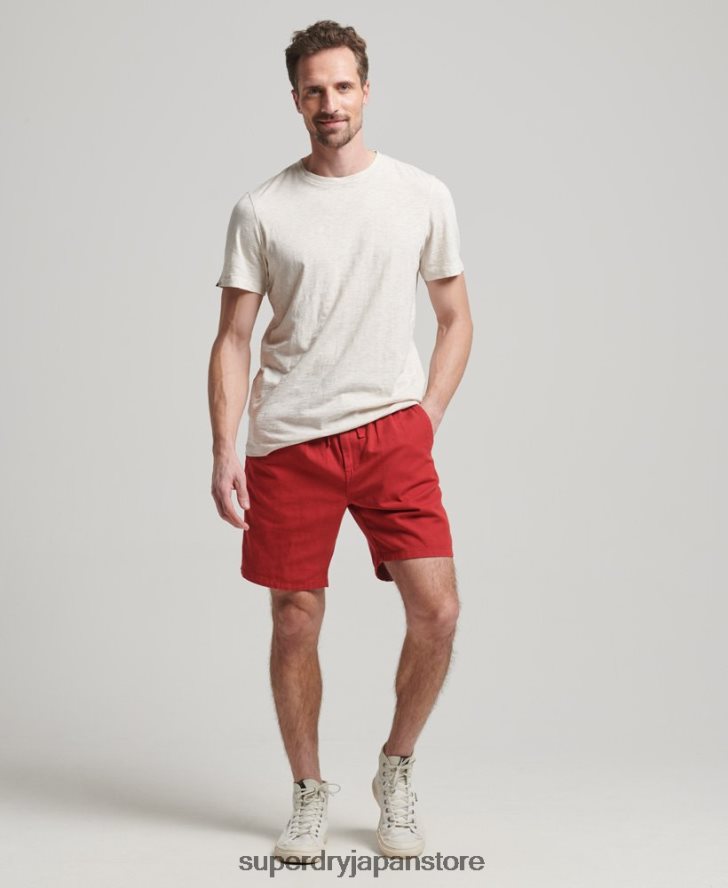 ヴィンテージオーバーダイショートパンツ 男性 Superdry 衣類 赤 2J62PZ55