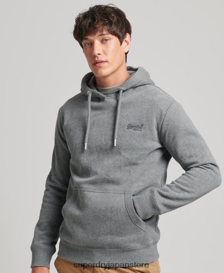オーガニックコットン エッセンシャル ロゴ パーカー 男性 Superdry 衣類 グレー 2J62PZ560