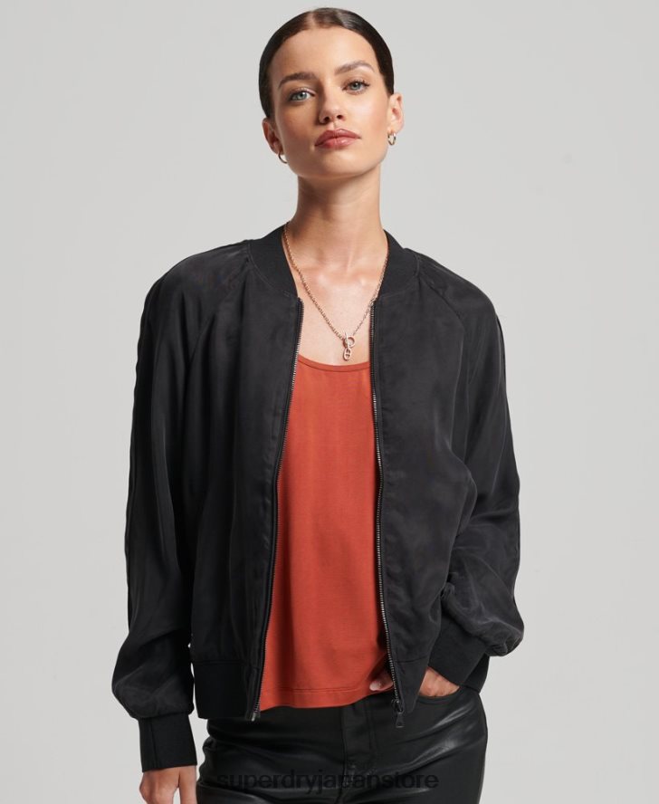 キュプラボンバージャケット 女性 Superdry 衣類 黒 2J62PZ5606