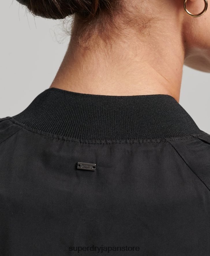 キュプラボンバージャケット 女性 Superdry 衣類 黒 2J62PZ5606
