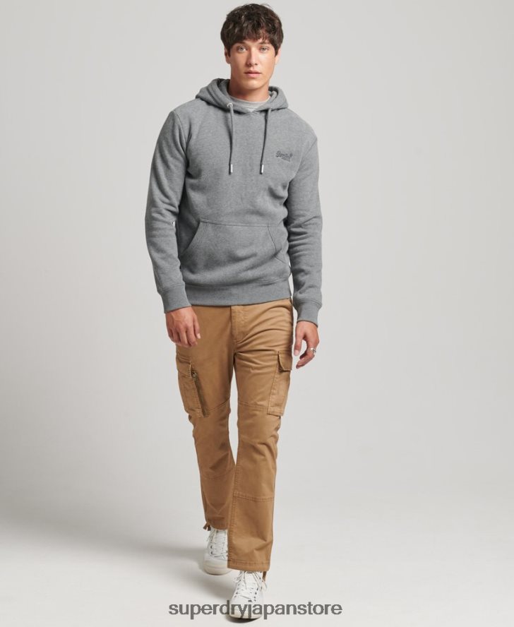 オーガニックコットン エッセンシャル ロゴ パーカー 男性 Superdry 衣類 グレー 2J62PZ560