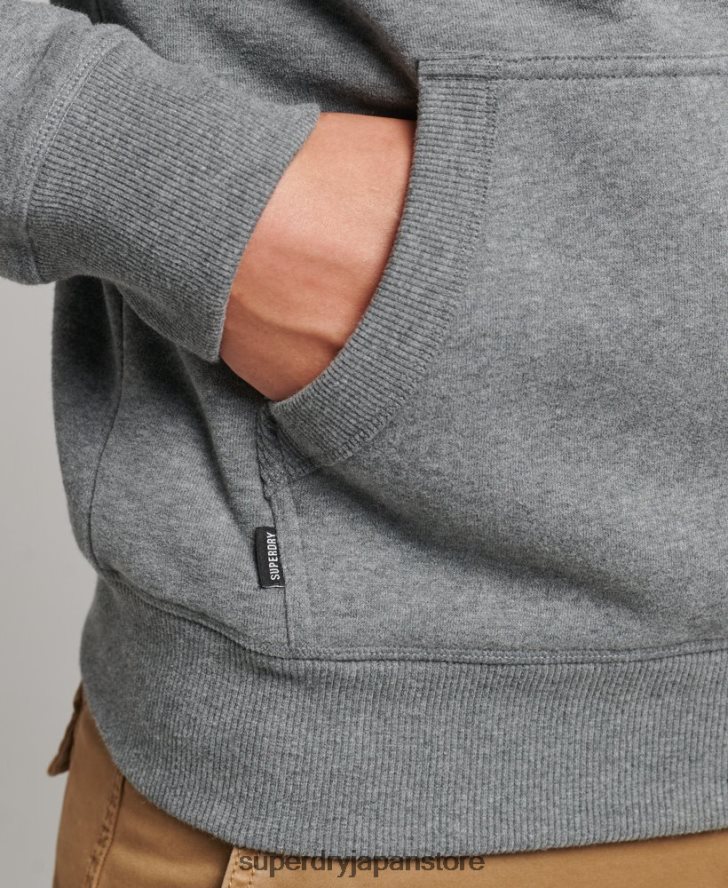 オーガニックコットン エッセンシャル ロゴ パーカー 男性 Superdry 衣類 グレー 2J62PZ560