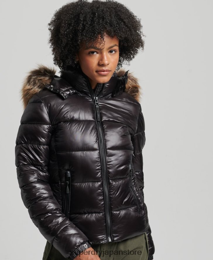 富士山フード付きジャケット 女性 Superdry 衣類 黒 2J62PZ5610
