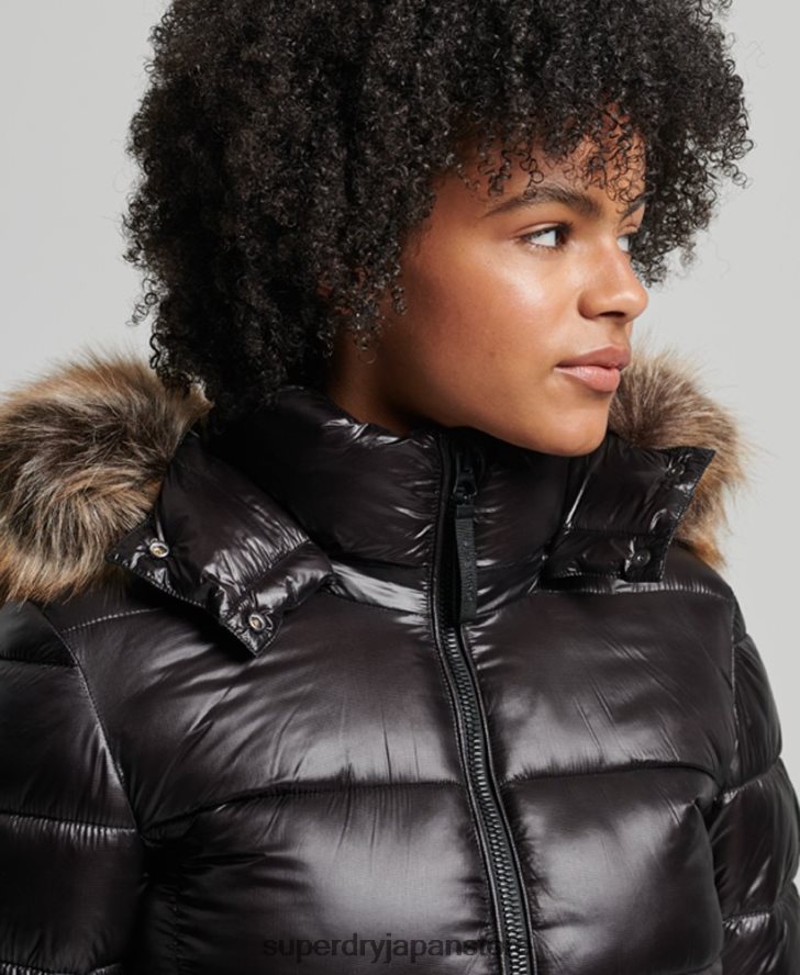 富士山フード付きジャケット 女性 Superdry 衣類 黒 2J62PZ5610