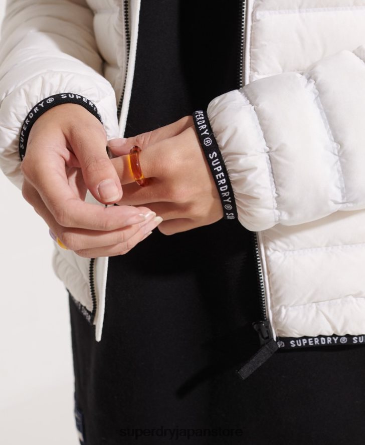 コアダウン中綿ジャケット 女性 Superdry 衣類 白 2J62PZ5612