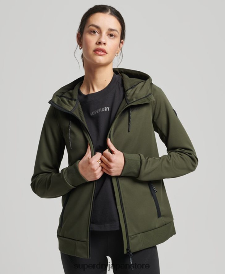 ハイテクソフトシェルジャケット 女性 Superdry 衣類 カーキ 2J62PZ5614