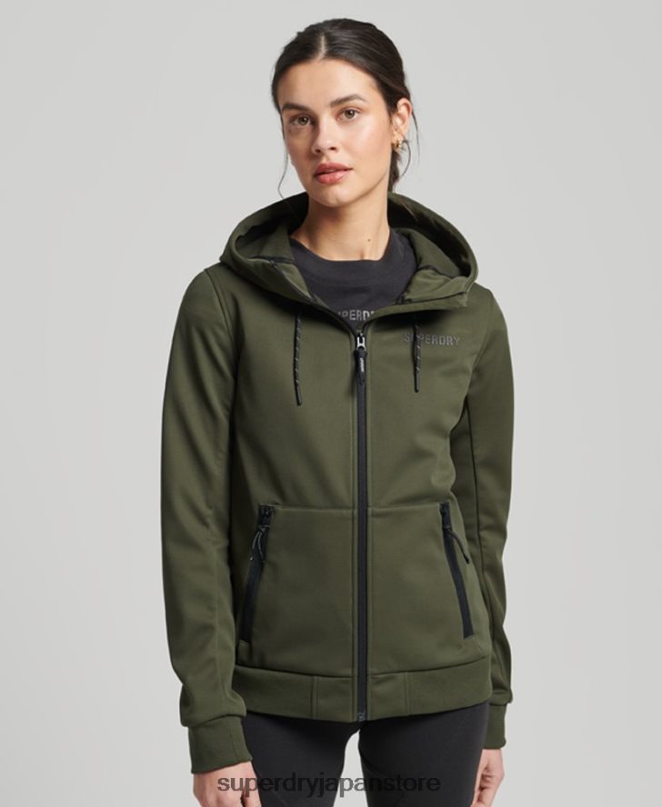 ハイテクソフトシェルジャケット 女性 Superdry 衣類 カーキ 2J62PZ5614