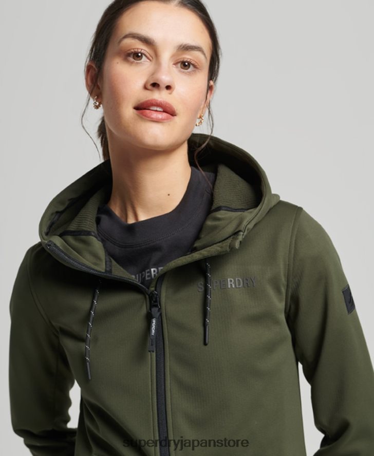 ハイテクソフトシェルジャケット 女性 Superdry 衣類 カーキ 2J62PZ5614